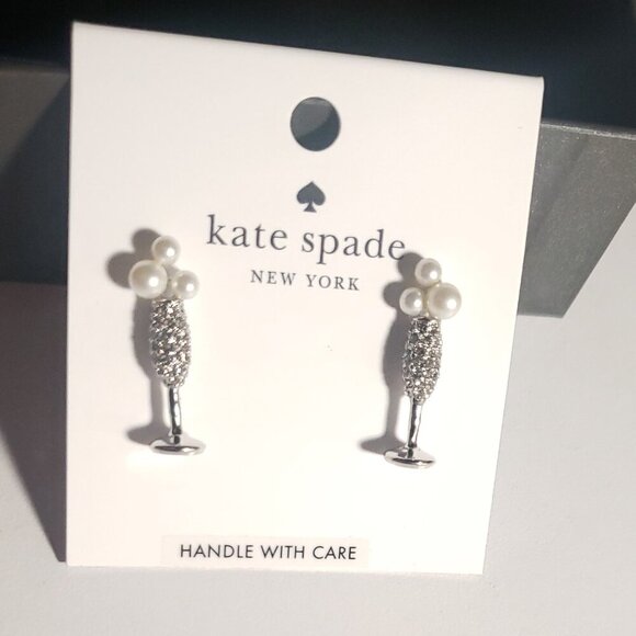 Kate Spade New York Champagne Pearl & Crystal Earrings - Picture 5 of 5